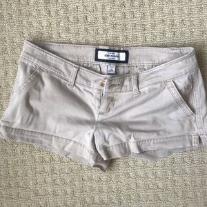 Low rise khaki shorts